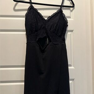 Elegant Black Lace Slip Dress